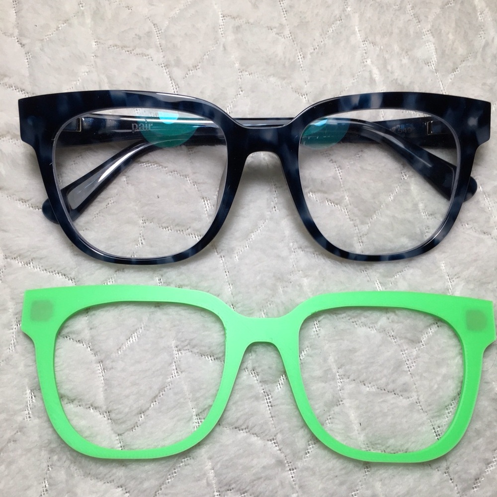 Pair Eyewear The Murphy Blue Tortoise Square 005 Frames 53-20-145 & Neon Topper